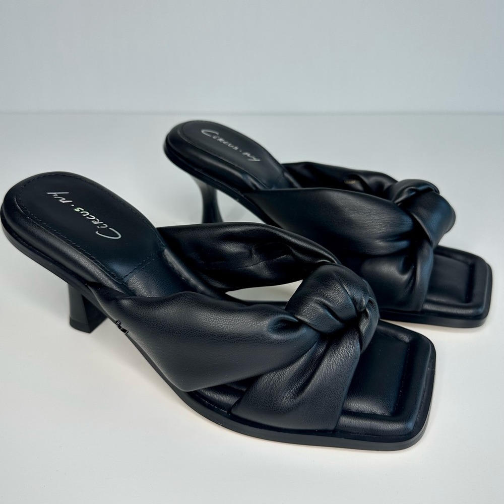 Circus Sam Edelman Black Sim Square Toe Heel Sandal